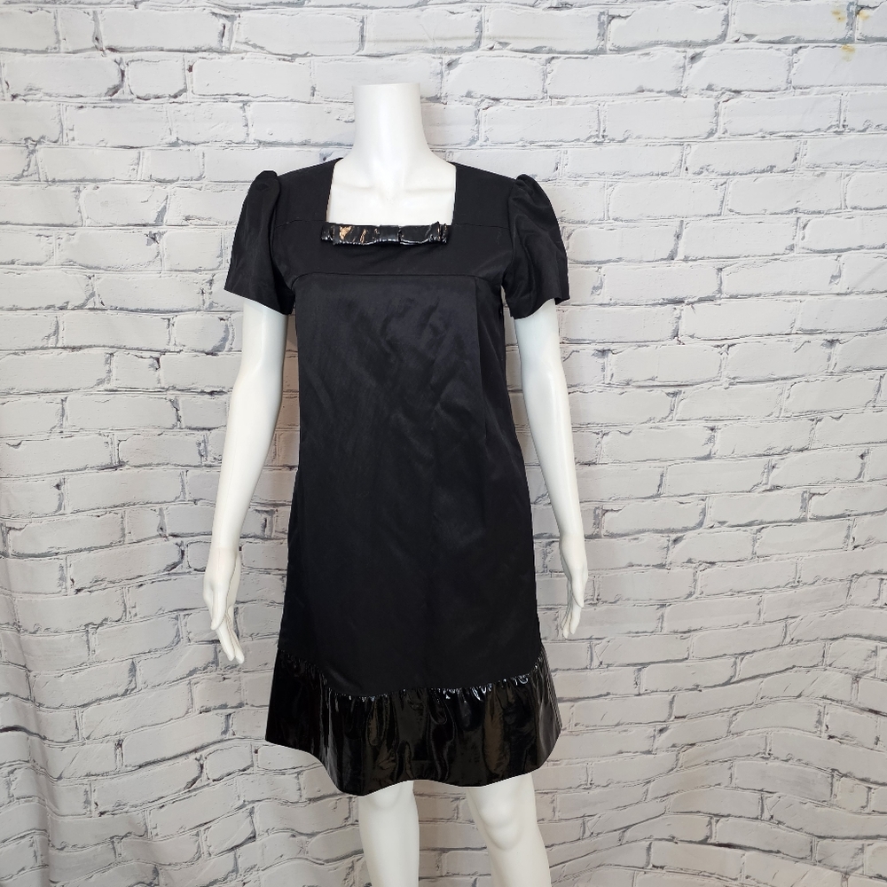 By Malene Birger Anine Black Patent Trim Shift Dress